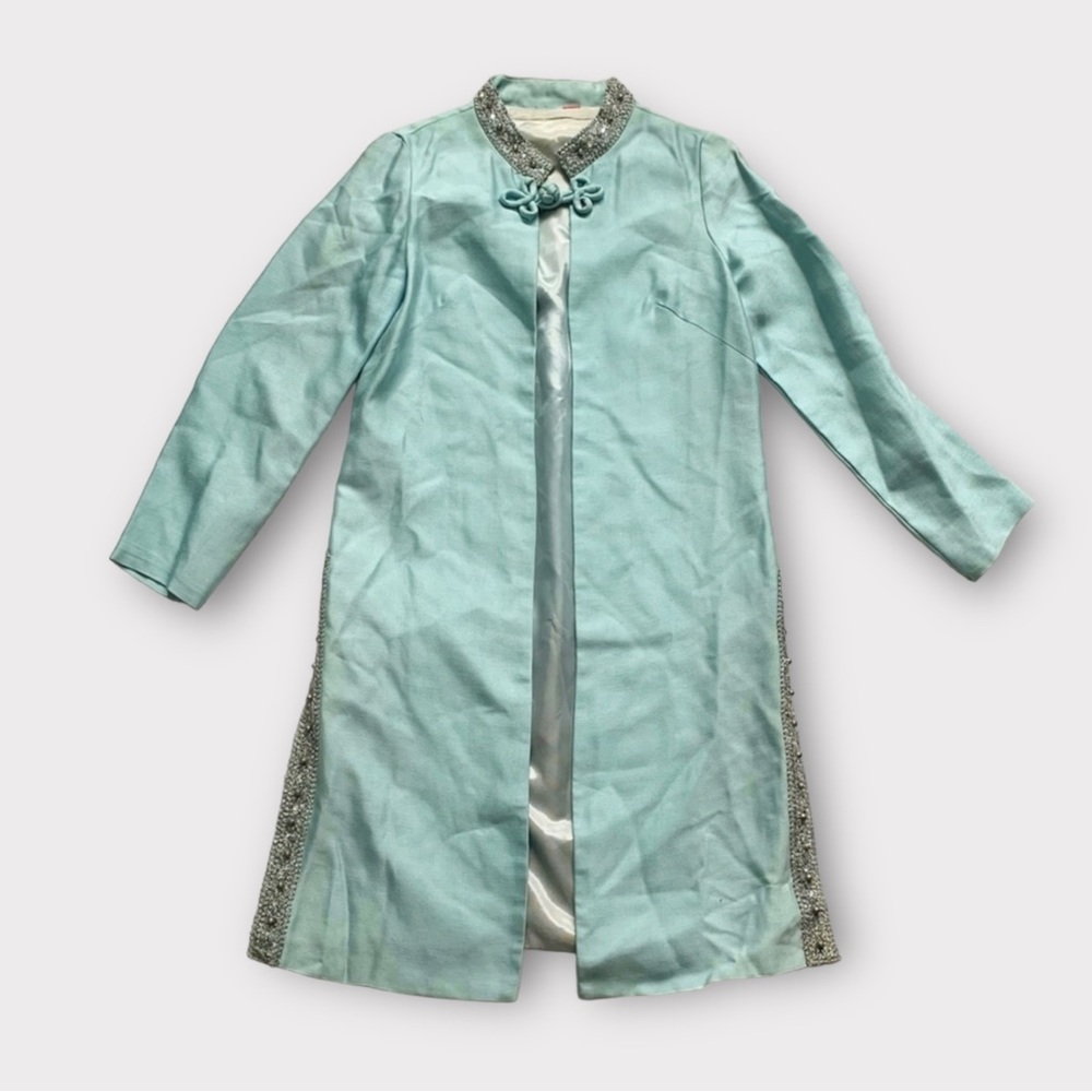 Vintage Light Blue Beaded Jacket/Coat